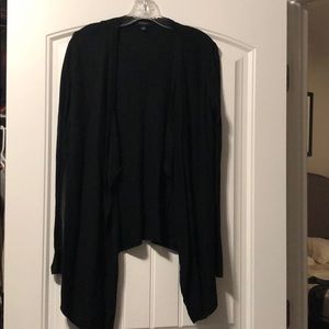 Black cardigan with angled bottom